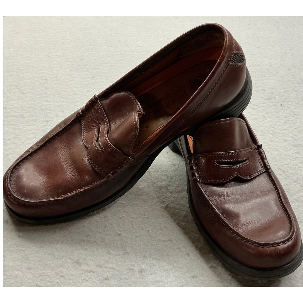 Clarks Unstructured‎ Brown Leather Penny Loafers Size 9 M Comfort Slip On Shoes